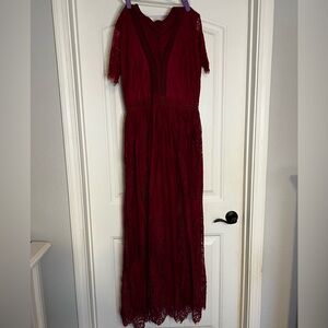 Elegant Red Lace Dress